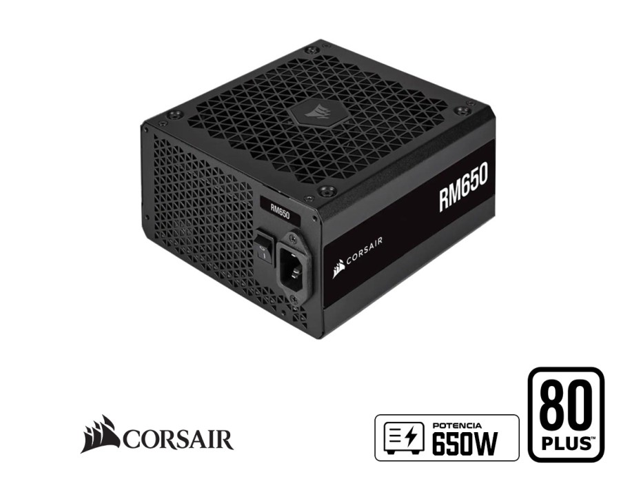 FUENTE DE PODER CORSAIR 650W ATX, GOLD 80 PLUS, RM650 MODULAR, COLOR NEGRO (CP-9020233-NA)