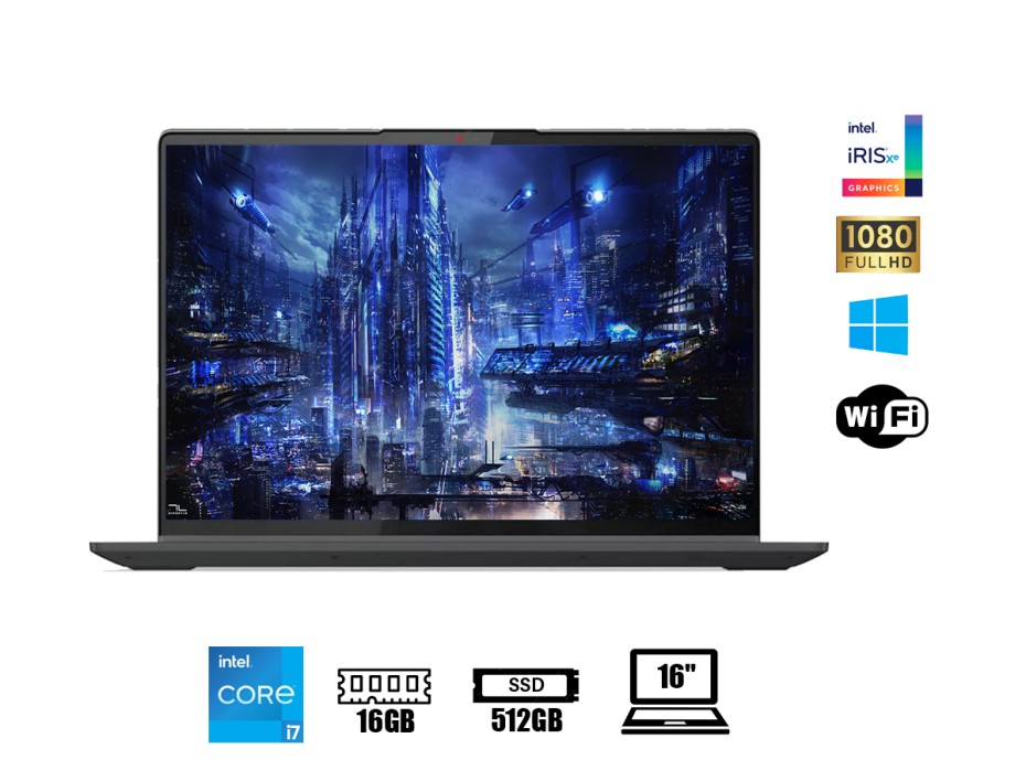 LAPTOP LENOVO CORE I7 1255U FLEX 5 16IAU7, 2 EN UNO PANTALLA, TOUCHSCREEN, 16 PULGADAS FHD, RAM 16GB, SSD 512GB, WINDOWS 11 (82R80002US)