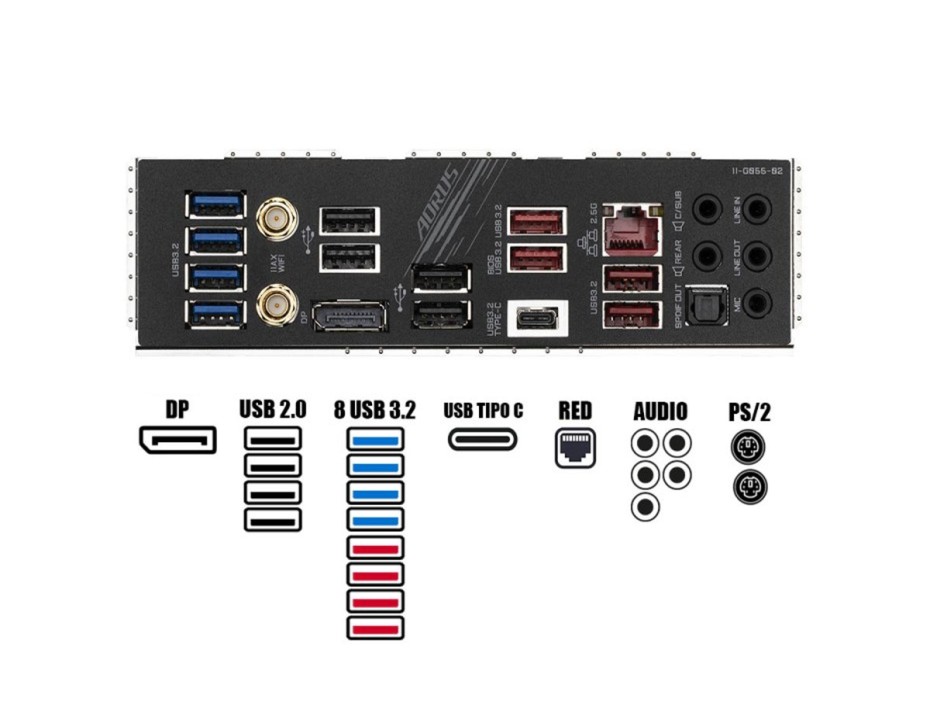 PLACA MADRE GIGABYTE Z590 AORUS PRO AX, PARA PROCESADORES INTEL LGA 1200, 4 RANURAS DE MEMORIA DE 128GB BUSS 3200 MHZ, 10 Y 11VA GE(Z590 AORUS PRO AX)