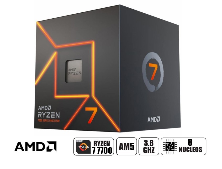 PROCESADOR AMD RYZEN 7 7700 3.8GHZ 32MB 8 NUCLEOS AM5 CON