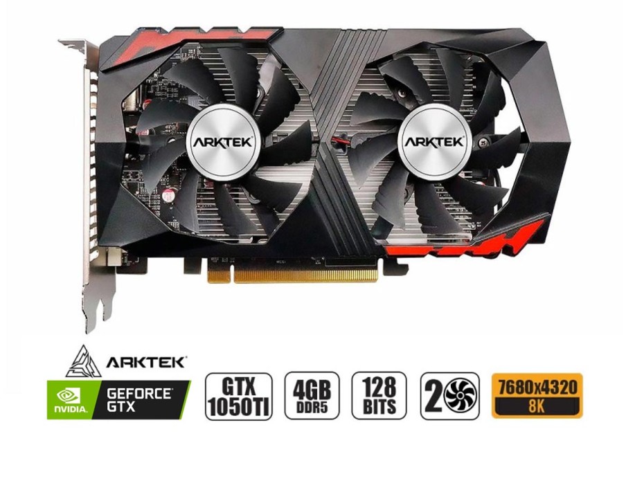 Tarjeta De Video Arktek Gtx 1050 Ti Fusion 4gb Gddr5 (akn1050tid5s4gh1) Geforce Nvidia 128 Bits, 2 Ventiladores