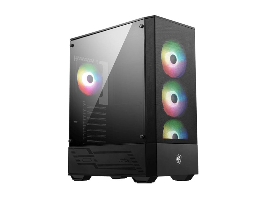 CASE MSI MPG FORGE 112R SIN FUENTE, CON PANEL LATERAL DE VIDRIO TEMPLADO, 3 VENTILADORES ARGB FRONTAL + 1 POSTERIOR, 3 PUERTOS USB, NEGRO (FORGE112R)
