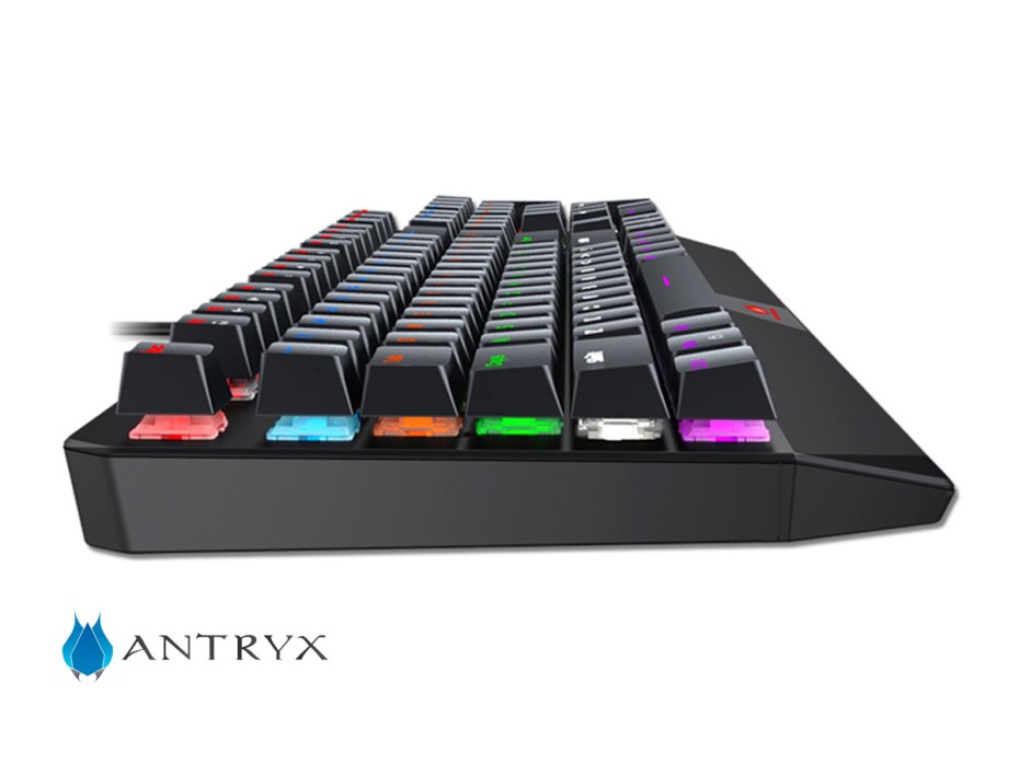 TECLADO ANTRYX GAMER MECANICO CHROME STORM MK730, 9 EFECTOS DE ILUMINACIÓN PREESTABLECIDOS, SWITCH BLUE RGB - LED (AMK-730KBL-SP)