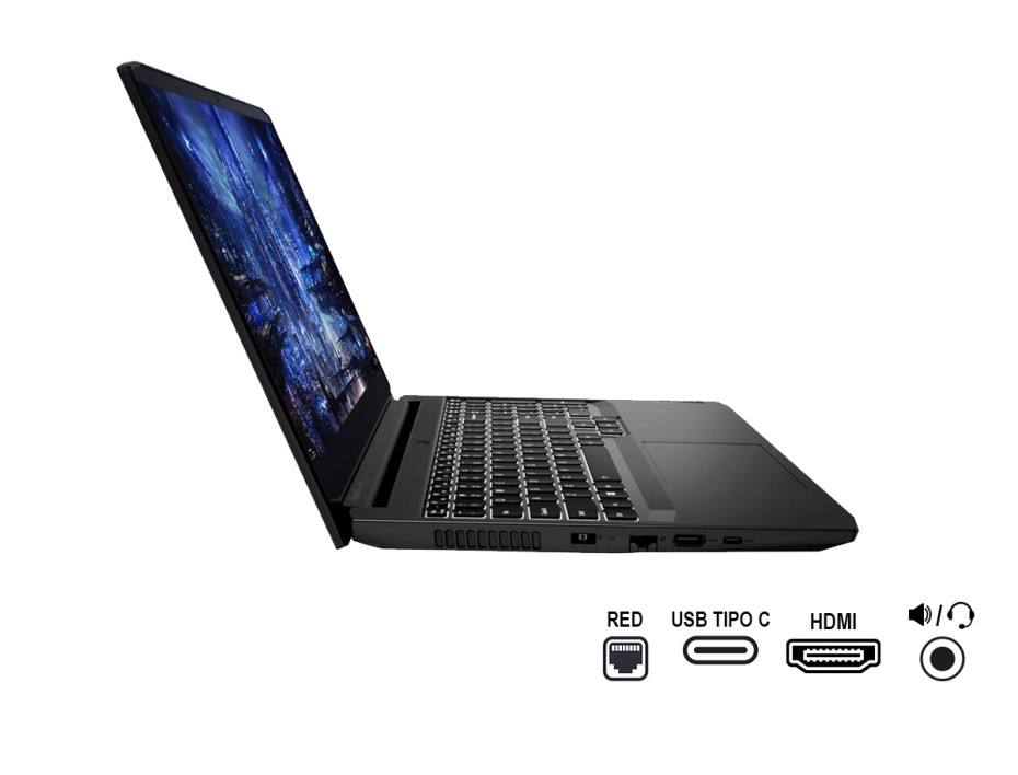 LAPTOP LENOVO CORE I5 GAMING 11320H IP3, 15IHU6, PANTALLA 15.6 PULGADAS FHD, RAM 16GB, SSD 512 GB, VIDEO 1650 4GB, WINDOWS 11 (82K1019XAR)