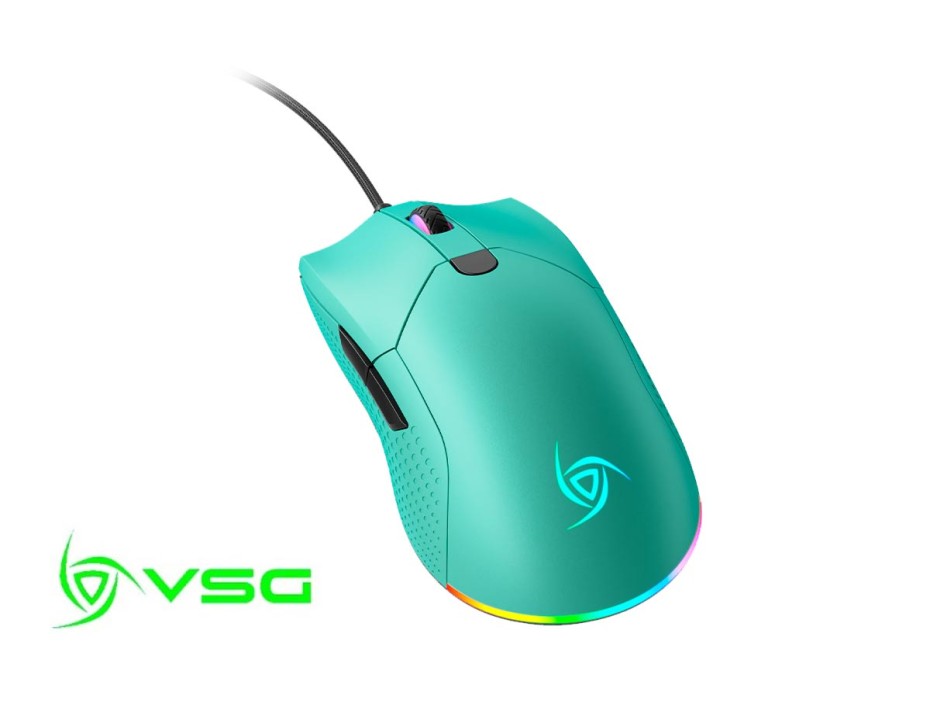 Mouse Vsg Aurora Gaming (vg-m430-azp) Hasta 7200 Dpi, 6 Botones, Rgb, Azul