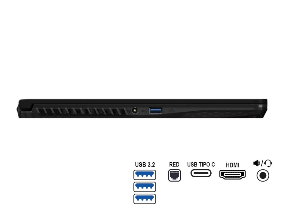 LAPTOP MSI CORE I5 12450H, GAMING, THIN GF63, 15.6" FHD 144HZ, RAM 8GB, M.2 512GB, VIDEO INTEL ARC A370M 4GB, W11 (THIN GF63212HW-001US)