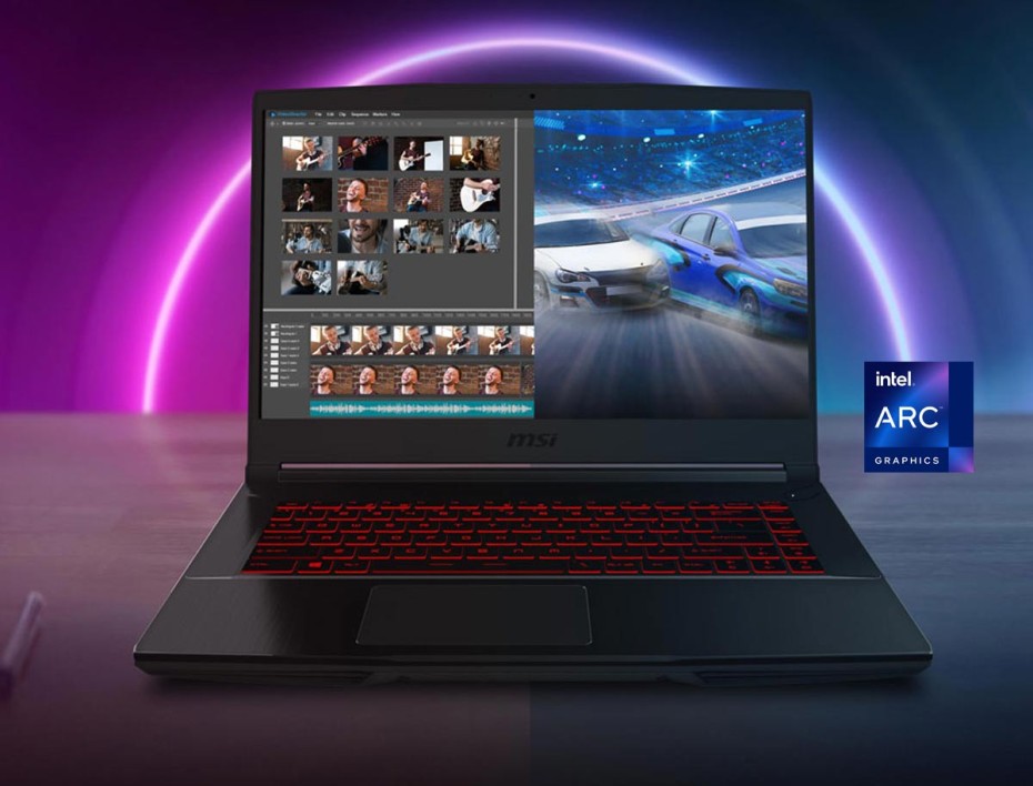 LAPTOP MSI CORE I5 12450H, GAMING, THIN GF63, 15.6" FHD 144HZ, RAM 8GB, M.2 512GB, VIDEO INTEL ARC A370M 4GB, W11 (THIN GF63212HW-001US)