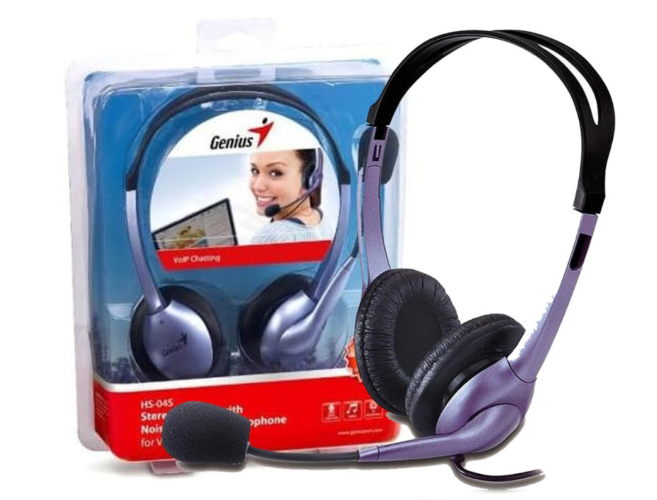 Ripley - GENIUS AUDIFONOS CON MICROFONO BLUE HS-04S VOLP CHATTING PARA PC