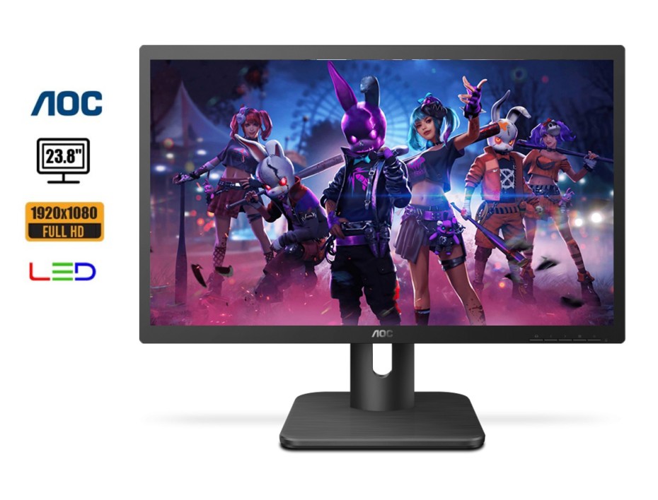 MONITOR AOC 21.5 PULGADAS, 22E1H, TN. LED PLANO, PUERTO HDMI  D-SUB 6, 5MS, 60HZ, RESOLUCION 1920X1080 16:9, VESA, (22E1H)