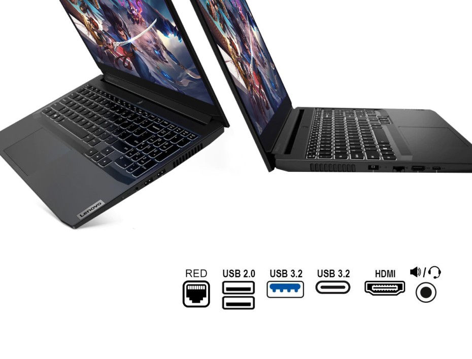 LAPTOP LENOVO CORE I5 GAMING 11300H IP3, 15IHU6, PANTALLA 15.6 PULGADAS FHD, RAM 8GB, SSD  256 GB, VIDEO 1650 4GB, WINDOWS 11 (82K101JVLM)