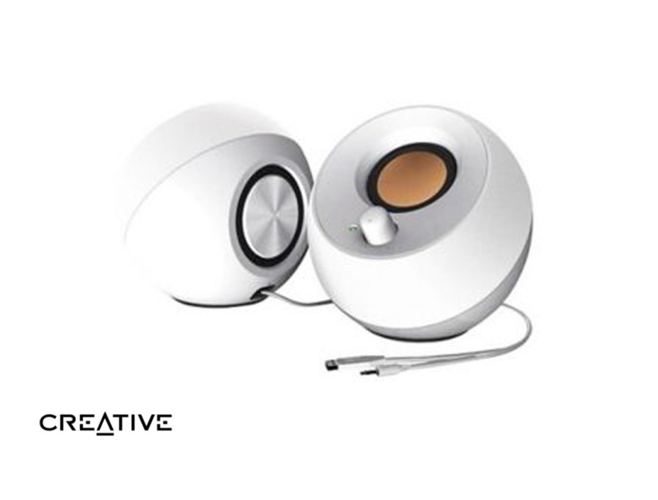 Parlante Creative Pebble 4.4 Watts (51mf1680aa001) Interfaz Usb, Frecuencia 100 Hz -17000 Khz, Blanco