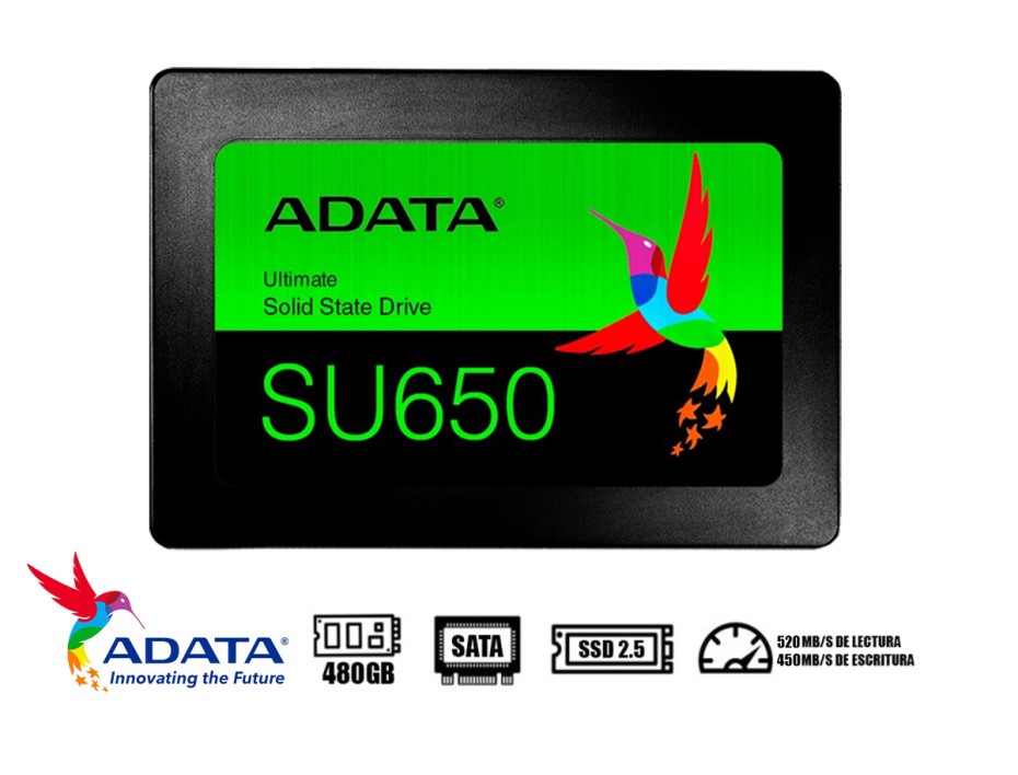 DISCO SOLIDO SSD SATA 2.5 ADATA SU650SS,  480GB ( SU650SS-480GT-R)