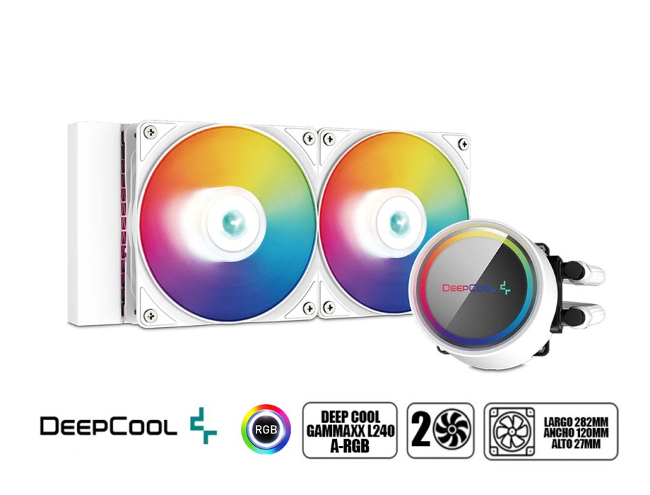 SISTEMA DE ENFRIAMIENTO LIQUIDO DEEPCOOL GAMMAXX L240 A-RGB WH (DP-H12CF-GL240-ARGB-WH)