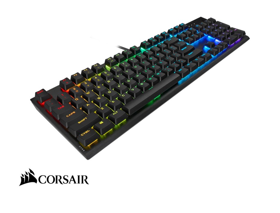 TECLADO CORSAIR GAMING MECANICO K60 RGB PRO LOW PROFILE COLOR NEGRO, (CH-910D018-NA)