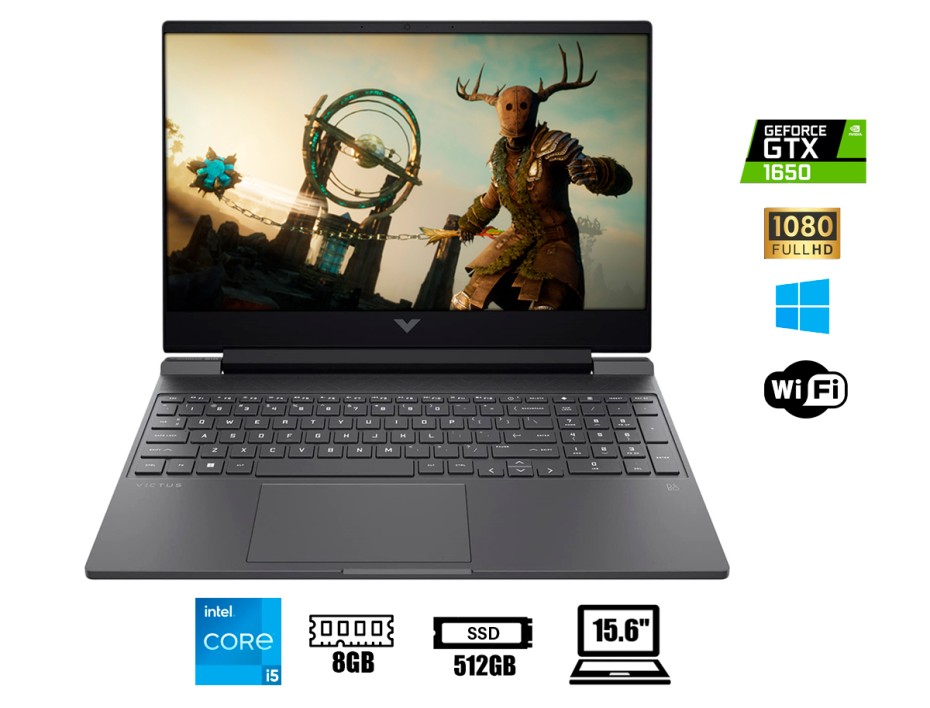 LAPTOP HP RYZEN 5 7535HS VICTUS 15-FB1013, PANTALLA 15.6 FHD 144HZ, RAM 8GB, DISCO SSD 512GB, RTX 2050 4GB NVIDIA, WINDOWS 11 (845A2UA#ABA)