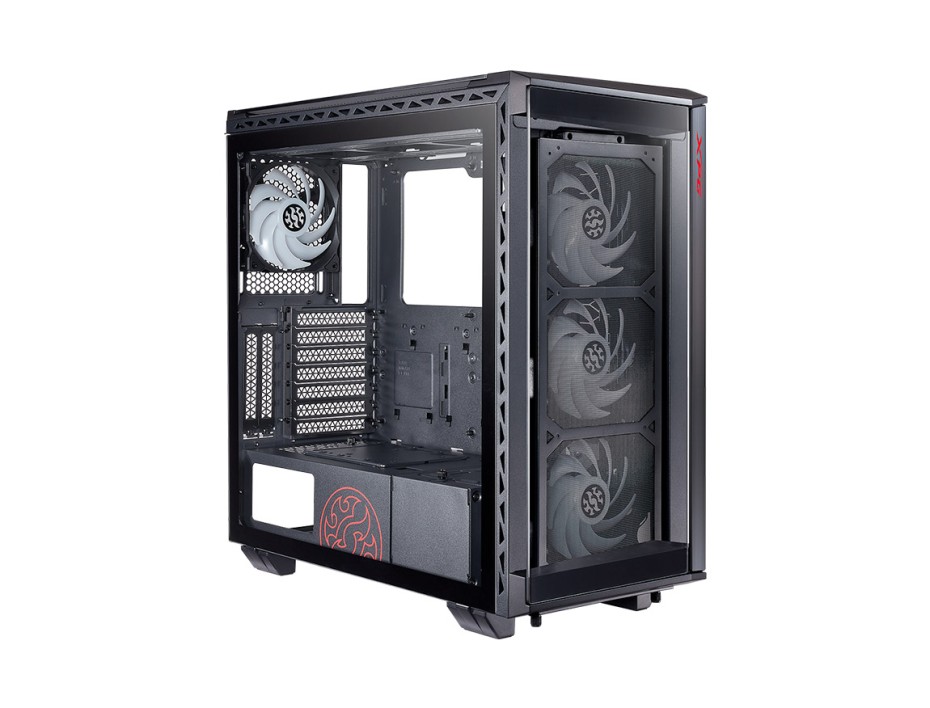 Case Xpg Battlecruiser Ii Black S/fuente (battlecruiseriist-bkcww) Panel De Vidrio, 4 Ventiladores, Led Argb, Negro