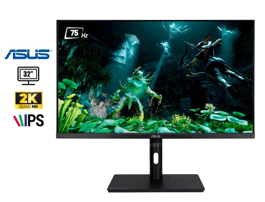 MONITOR ASUS 32 PULGADAS, PROART PA328QV IPS, WIDE QUAD HD 2560X1440, 75HZ, 100% SRGB, 100% PUERTO DVI HDMI DISPLAYPORT USB (PA328QV)