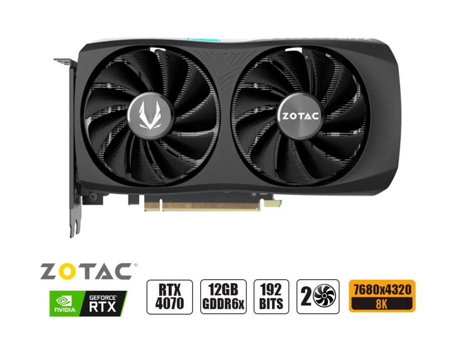 Zotac Rtx 4070 Twin Edge OC - 12GB, NVIDIA DLSS 3, Raffreddamento