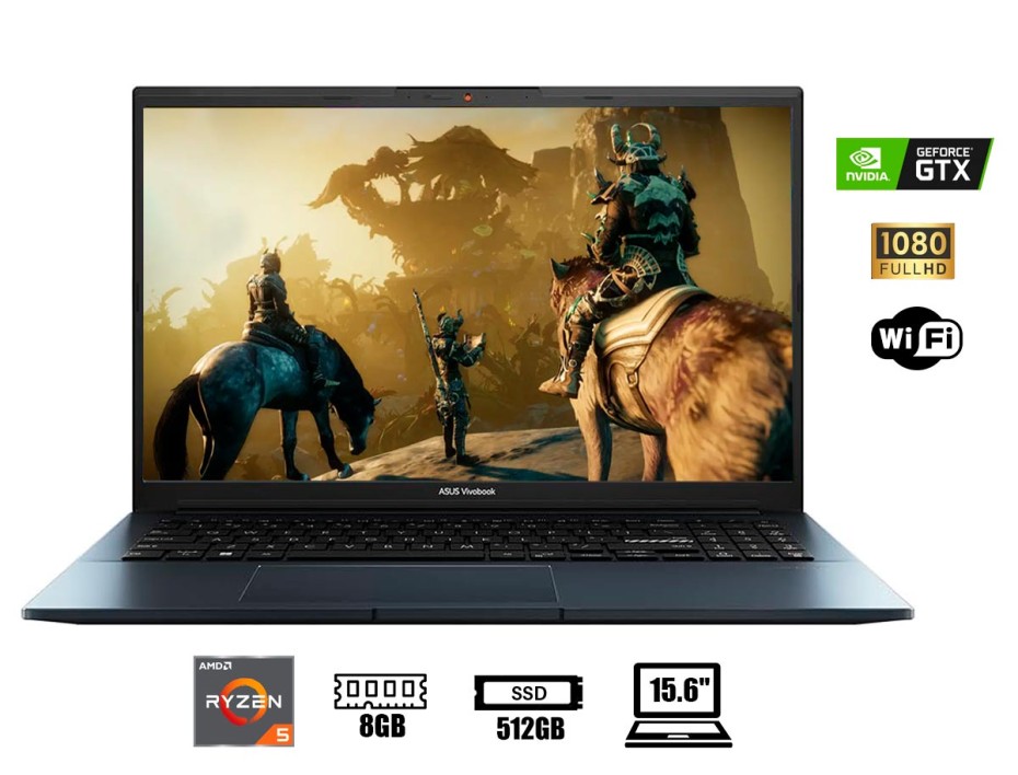 LAPTOP VIVOBOOK RYZEN 5-5600H PRO 15 M6500 (M6500QH-DB51) PANTALLA 15.6" FHD OLED | RAM 8GB | SSD 512GB | GTX 1650 4GB | WIN11 | QUIET BLUE | US.
