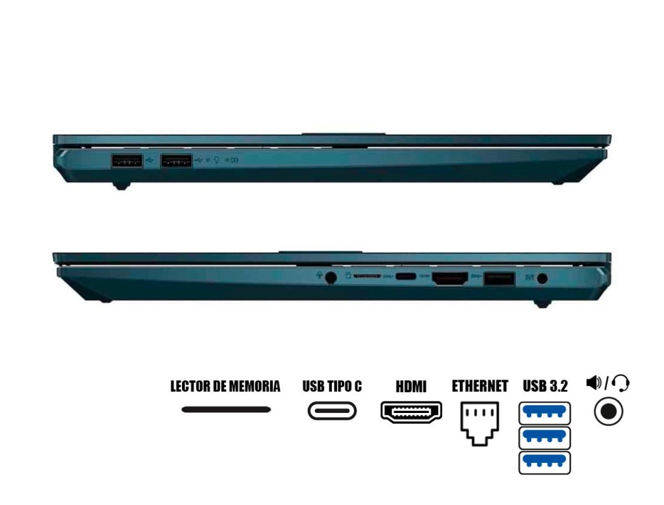 LAPTOP VIVOBOOK RYZEN 5-5600H PRO 15 M6500 (M6500QH-DB51) PANTALLA 15.6" FHD OLED | RAM 8GB | SSD 512GB | GTX 1650 4GB | WIN11 | QUIET BLUE | US.