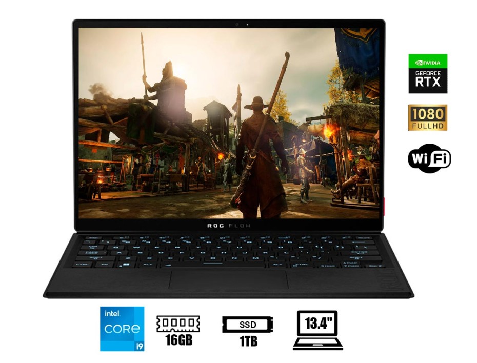 LAPTOP ASUS ROG FLOW CORE I9 12900H, SSD 1TB, RAM 16GB, 13.4" TOUCHSCREEN, RTX 3050 TI 4GB, WIN 11, BLACK, BACKLIT KEYBOARD (GZ301ZE-Z13.I93050T)