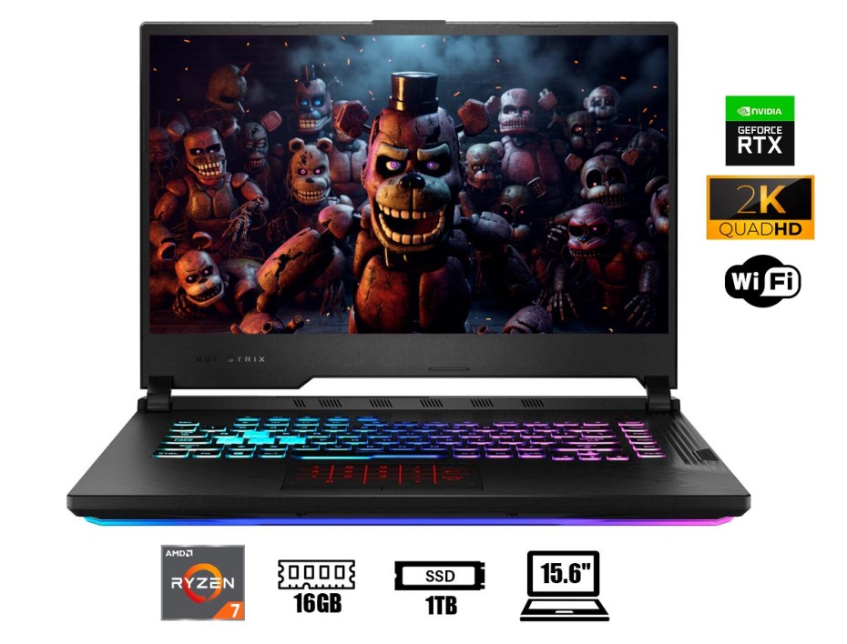 LAPTOP ASUS ROG STRIX G513RM-WS74 GAMING AMD RYZEN 7 6800H,SSD 1TB, RAM 16GB, 15.6" 2K, 165HZ IPS, RTX 3060 6GB, ECLIPSE GRAY RGB (G513RM-WS74)