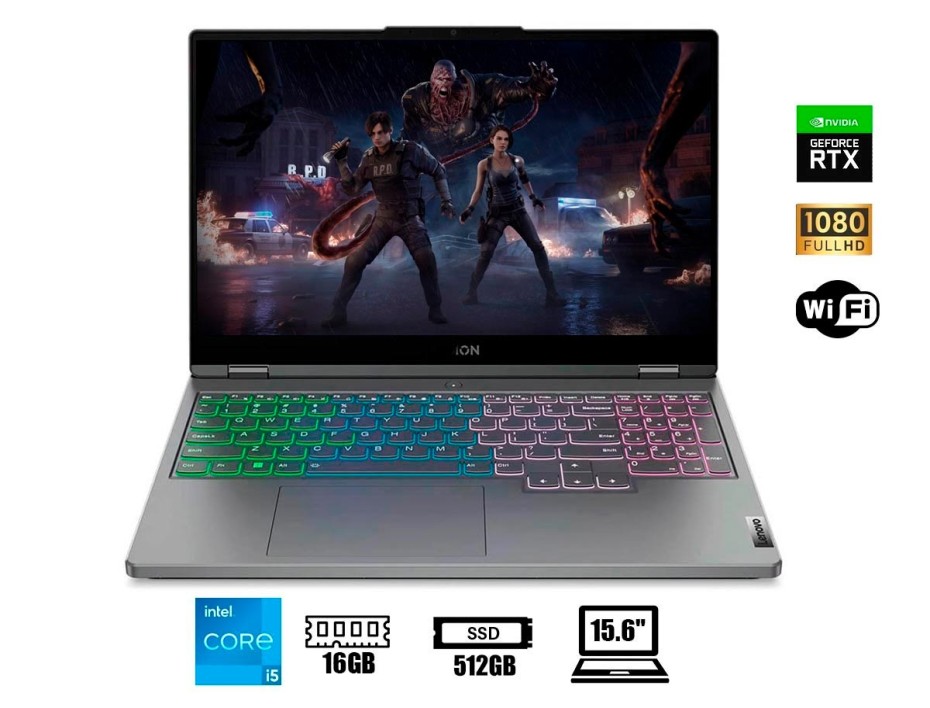 LAPTOP LENOVO LEGION 5 15IAH7 15.6" FHD IPS, CORE I5-12450H 2.0 / 4.4GHZ, 16GB DDR5-4800, SSD M.2 512GB, RTX 3050 4GB, WINDOWS 11 HOME (82RC00EHLM)