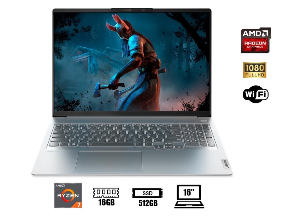LAPTOP LENOVO IDEAPAD 5 PRO 16ARH7, 16" 2.5K IPS, AMD RYZEN 7 6800HS 3.2 / 4.7GHZ / 8C, 16GB DDR5-6400 SSD M.2 512GB, RADEON 680M, W11 (82SN008XLM)