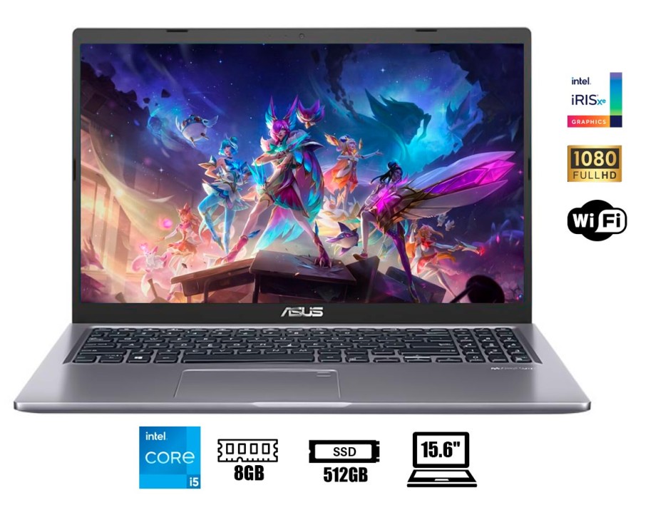 LAPTOP ASUS X515EA-EJ921 15.6" FHD LED, CORE I5-1135G7 2.4/4.2GHZ,, RAM 8GB DDR4, SSD M.2 512GB, S/S (90NB0TY1-M23620)