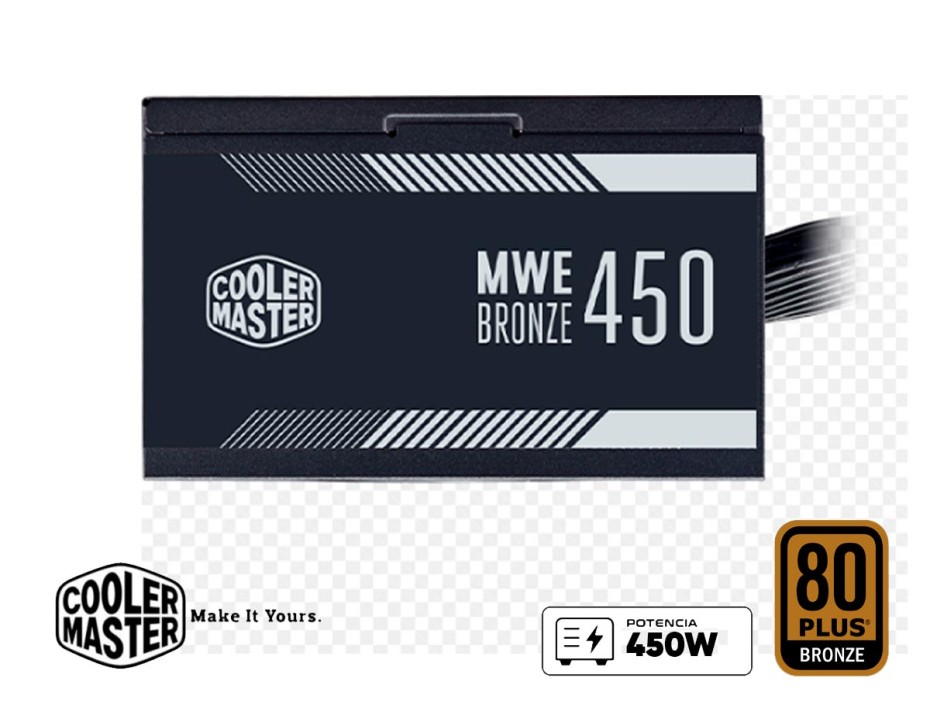 FUENTE DE PODER COOLER MASTER 450W BRONZE 80 PLUS, NWE 450 V2, COLOR NEGRO (MPE-4501-ACAAB-US)
