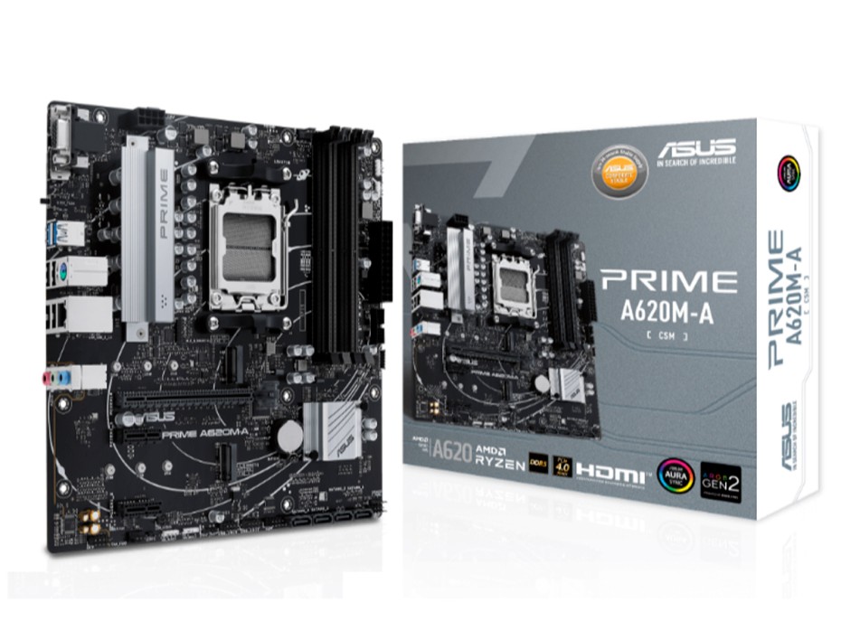 PLACA MADRE ASUS PRIME A620M-A-CSM, PARA PROCESADORES AMD RYZEN AM5, 4 RANURAS DE MEMORIA DDR5 (PRIME A620M-A-CSM)
