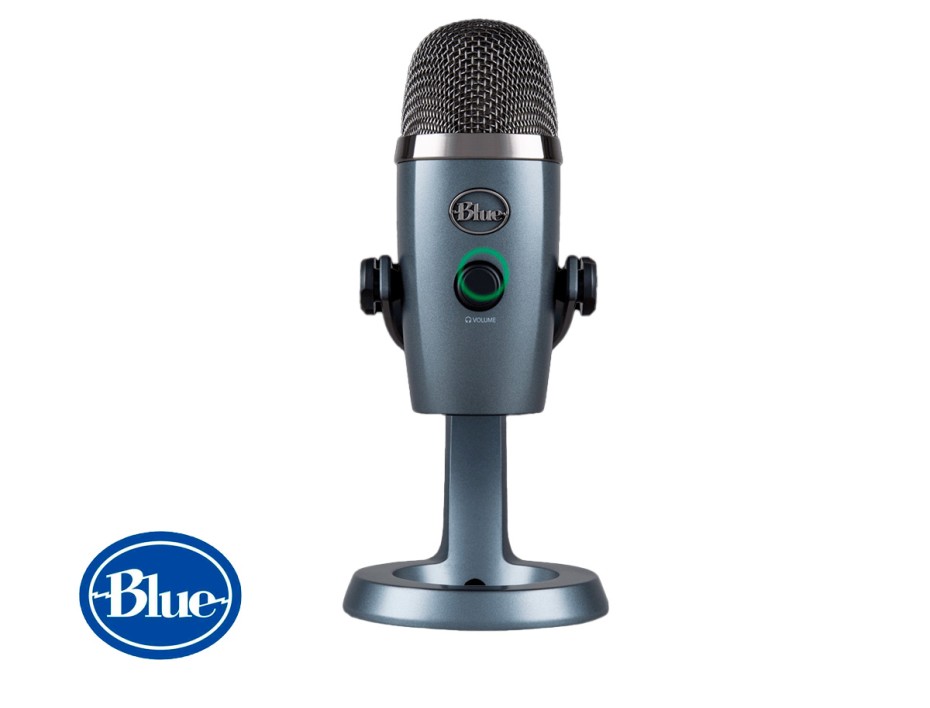 MICROFONO BLUE YETI NANO STREAMING CARDIOID, TIENE SALIDA DE AURICULARES SIN LATENCIA, CONEXION USB, PARA PC, OMNI GRAY (988-000508)