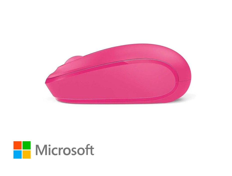 MOUSE INALAMBRICO MICROSOFT 1850, HASTA 1000 DPI, CON RECEOTOR USB, DISEÑO ERGONOMICO, 3 BOTONES, MAGENTA  (U7Z-00062 )