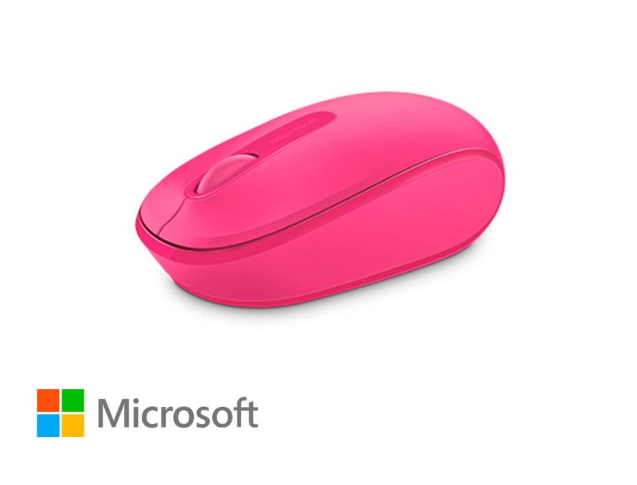 MOUSE INALAMBRICO MICROSOFT 1850, HASTA 1000 DPI, CON RECEOTOR USB, DISEÑO ERGONOMICO, 3 BOTONES, MAGENTA  (U7Z-00062 )