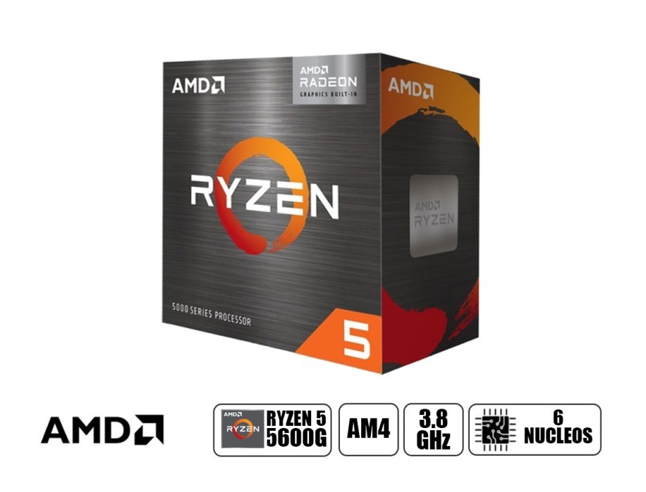 Procesador Amd Ryzen 5 5600g 3.9ghz Hasta 4.4ghz 16mb (100 -100000252box) Am4, 6 Nucleos