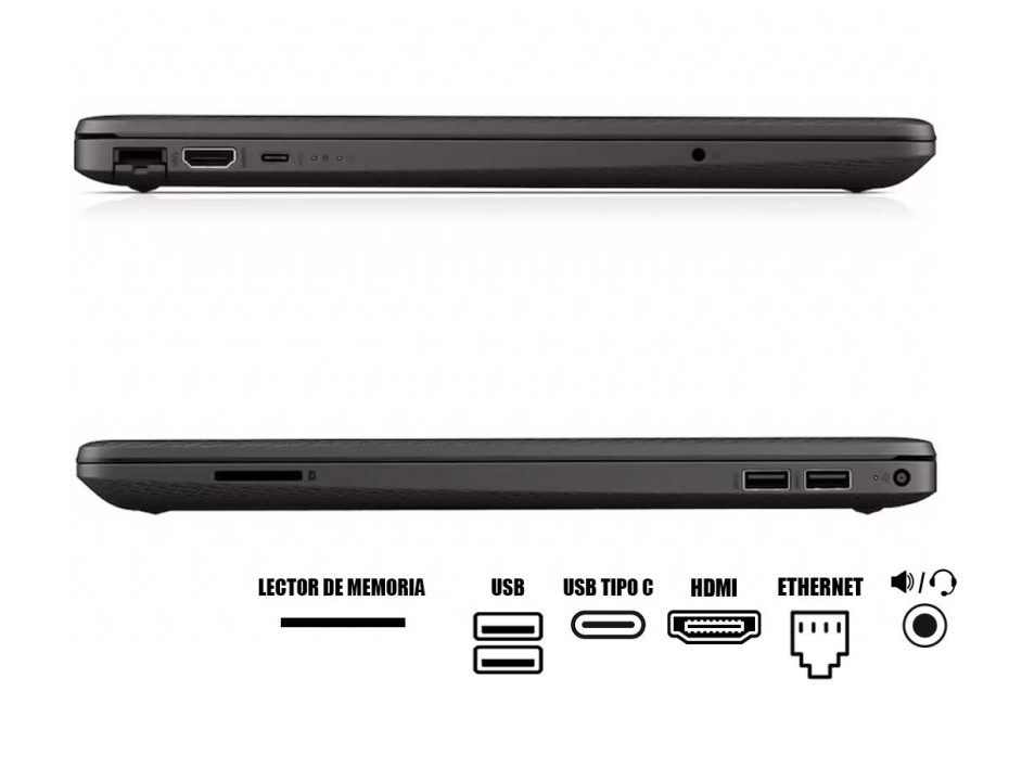 LAPTOP HP CORE I3 1215U 250 G9, PANTALLA 15.6 PULGADAS, HD, RAM 8GB, SSD M.2 256GB, S/S, 12GEN. (80A99LA#ABM)