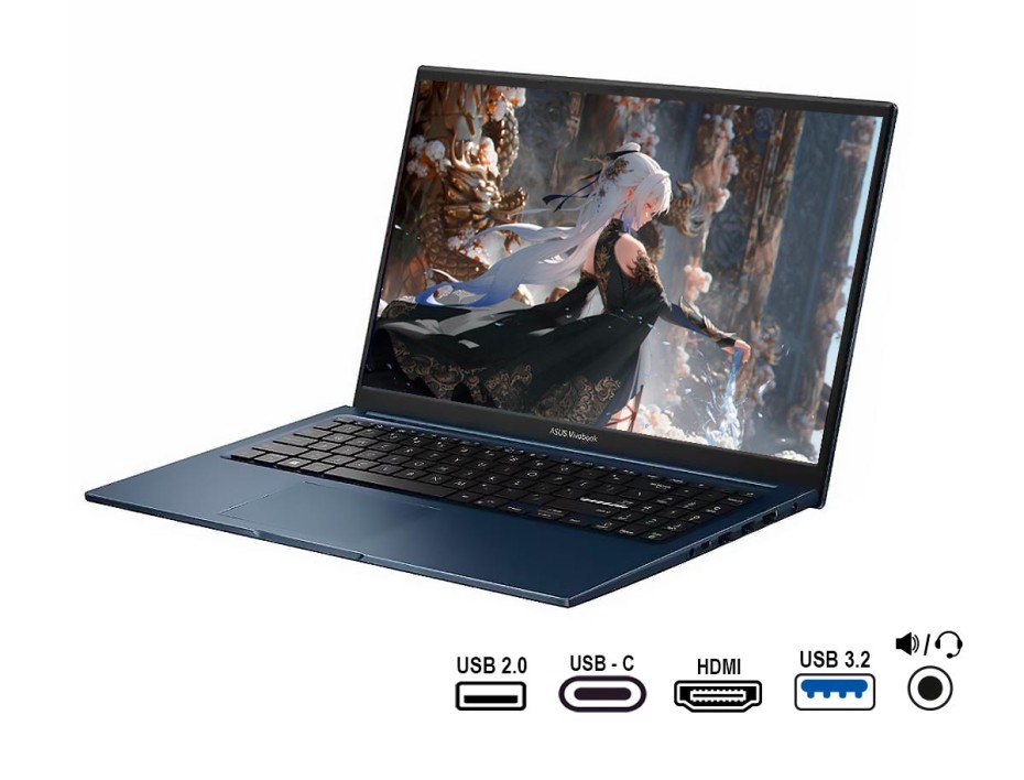 LAPTOP ASUS VIVOBOOK 14 F1404ZA-AS51 SLIM CORE I5-1235U, 14" FHD, SSD 256GB, RAM 8GB, WIN11, QUIET BLUE (F1404ZA-AS51)