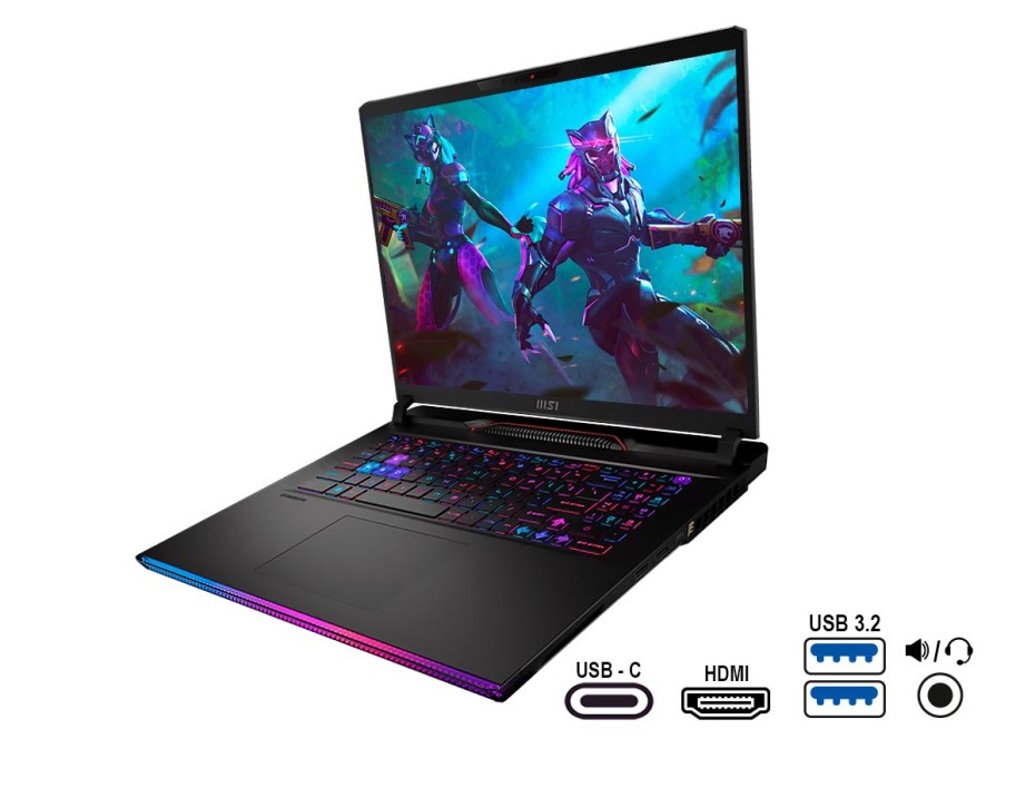 LAPTOP MSI RAIDER GE68HX GAMING CORE I9-13950HX, 16" FHD, SSD 1TB, RAM 32GB, RTX 4060 8GB, 144HZ, WIN11, BLACK BACKLIT( RAIDERGE6813062)