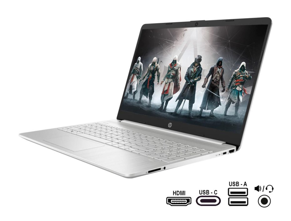 LAPTOP HP 15-EF2025 RYZEN 7 5700U, 15.6" 1366X768, SSD 256GB, RAM 8GB, MICRO-EDGE, WIN11 NATURAL SILVER (518W2UA#ABA)