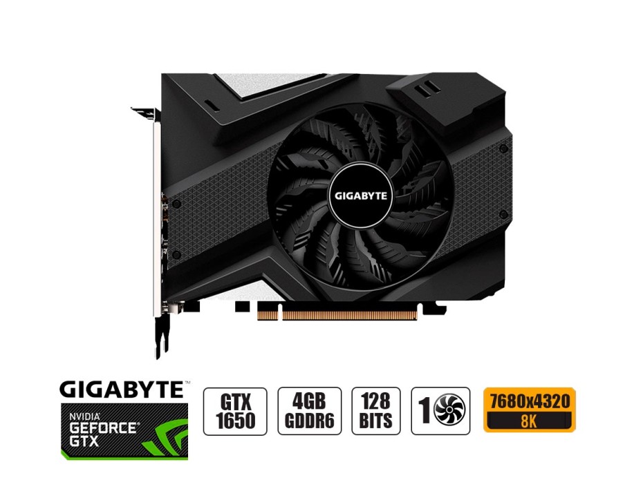 TARJETA DE VIDEO GIGABYTE GEFORCE GTX 1650 D6 OC REV.2.0, 4GB GDDR6 128-BIT, PCI-E 3.0 X16 (GV-N1656OC-4GD REV2.0)