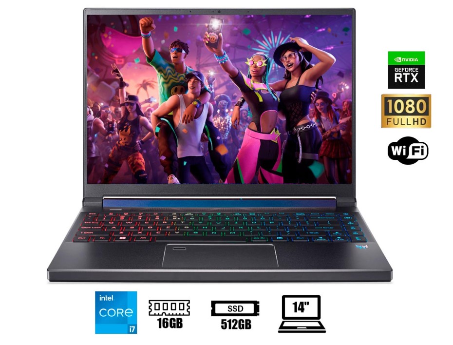 LAPTOP ACER PREDATOR TRITON 300 SE PT314-52S-747P GAMING, CORE I7-12700H, 14" WUXGA FHD, SSD 512GB, RAM 16GB, RTX 3060 6GB, 165HZ, WIN11(NH.QHMAA.001)