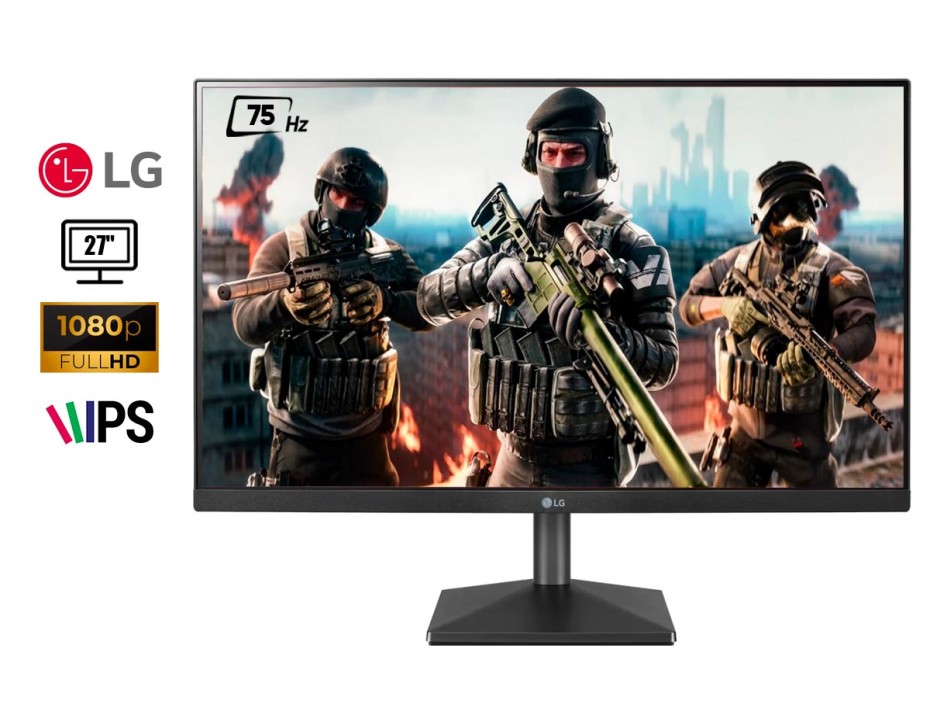 MONITOR LG 27 PULGADAS, LED 27MQ400-B, IPS  RESOLUCION 1920 X 1080, PUERTO 1 HDMI  FRECUENCIA 75HZ, 5MS (27MQ400-B)