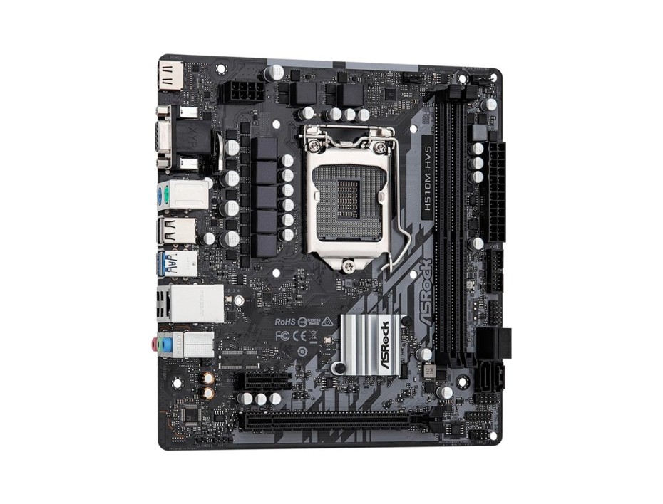 PLACA MADRE ASROCK H510M-HVS R2.0, OEM PARA PROCESADORES INTEL LGA 1200, 2 RANURAS DE MEMORIA DDR4 HASTA 64 GB BUSS 3200 MHZ, 10MA 11G.(90-MXBGT0-A0