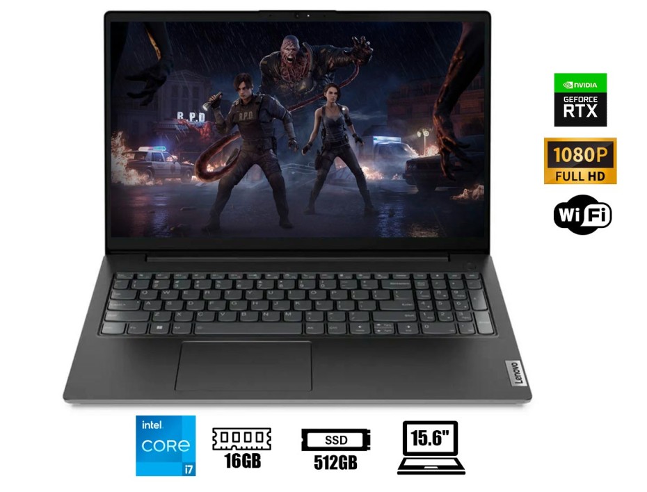 LAPTOP LENOVO LOQ 15IRH8 CORE I7-13700H, 15.6" FHD, SSD 512GB, RAM 16GB, RTX 4050 6GB, IPS, WIN11, STORM GREY BACKLIT (82XV0002US)