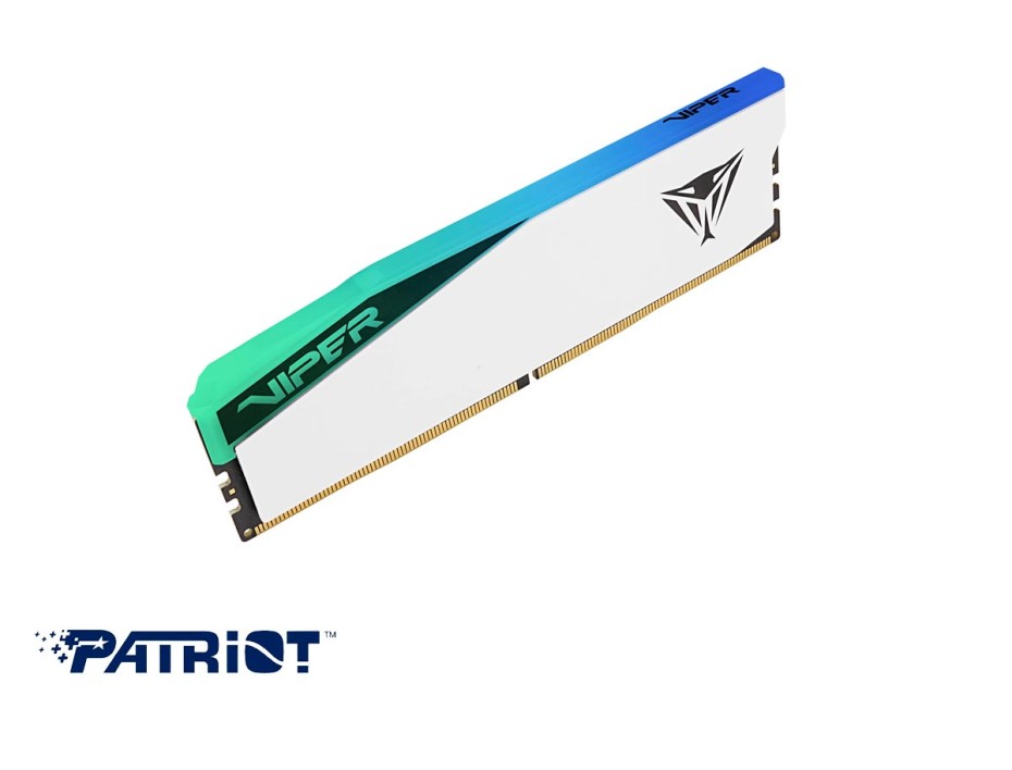 MEMORIA RAM PATRIOT DDR5 16GB, FRECUENCIA 5600 MHZ, VIPER ELITE 5 BLANCO, PARA PC DE ESCRITORIO, CON RGB, CL42 (PVER516G56C38W)