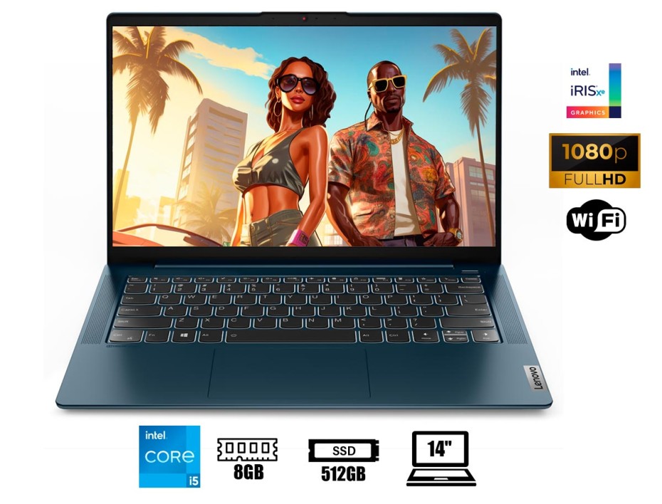 LAPTOP LENOVO FLEX 5 14ITL05 2-IN-1 CORE I5-1135G7, 14" FHD, SSD 512GB, RAM 8GB, TOUCHSCREEN, WIN10 ABYSS BLUE BACKLIT KEYBOARD (82HS00G0US)