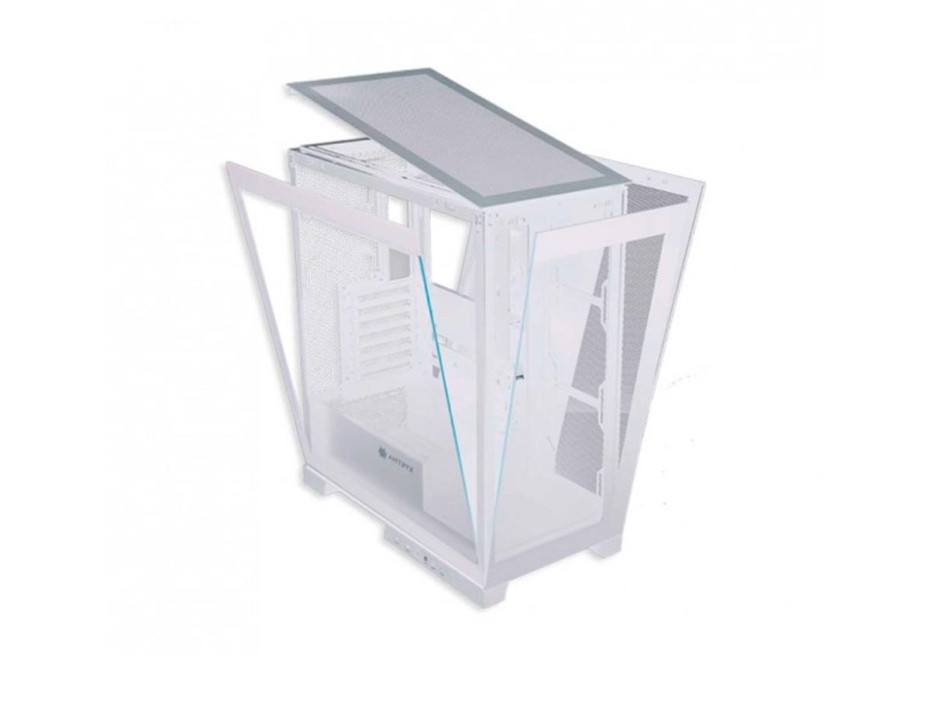 Case Antryx Fx950 White Gaming S/fuente (ac-fx950w) Panel De Vidrio, 4 Ventiladores, Led Argb, Blanco