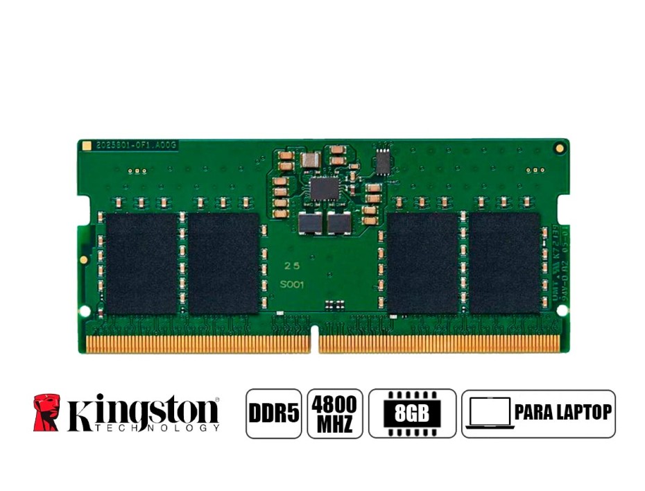 MEMORIA PARA LAPTOP SODIMM KINGSTON DDR5 8GB (KVR48S40BS6-8) 4800 MHZ