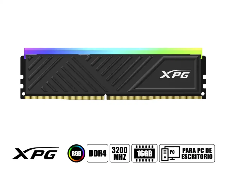 Memoria Ram Xpg Ddr4 16gb Spectrix D35g (ax4u320016g16a-sbdk35g) 3200 Mhz, Negro, Rgb