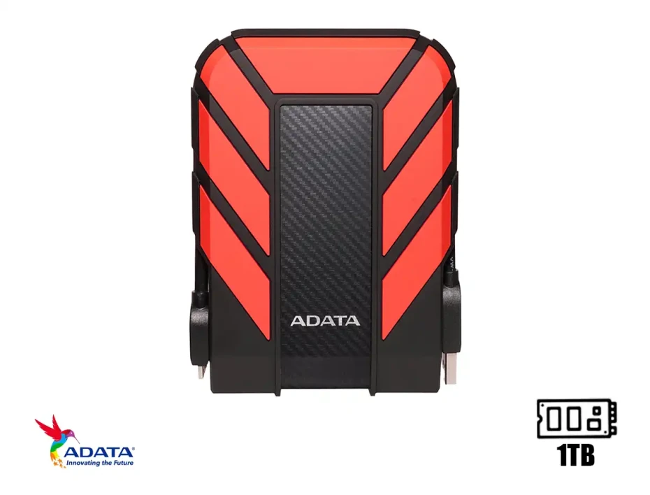 Disco Duro Externo Adata 1tb Hd710 Pro Anti Golpe (ahd710p-1tu31-crd) Unidad De Almacenamiento Portable, Usb 3.2, Negro C/ Rojo